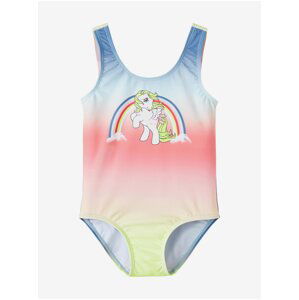 Pink-blue girl patterned one-piece swimwear name it Makina - Girls