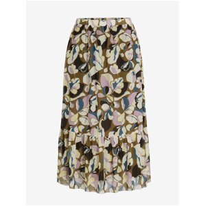 Khaki Patterned Midi Skirt Tom Tailor - Women