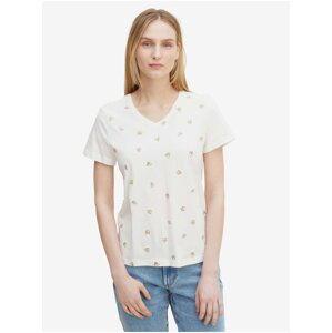 White Women Patterned T-Shirt Tom Tailor - Women