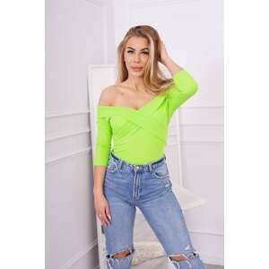 Green neon blouse with V-neck