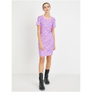 Light Purple Patterned Sheath Dress Versace Jeans Couture - Women