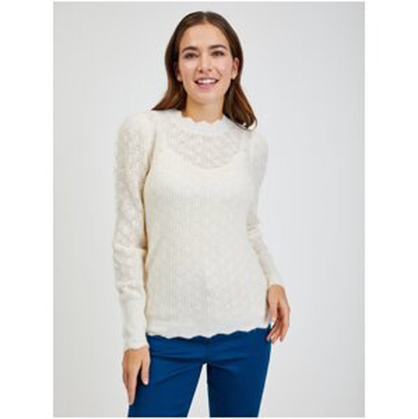 Cream women's perforated sweater ORSAY - Women