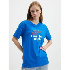 Blue T-shirt with print JDY Mille - Women