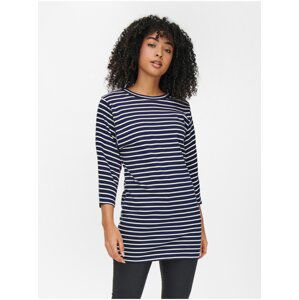 Dark Blue Striped Dress with Three-Quarter Sleeve JDY Maggie - Women