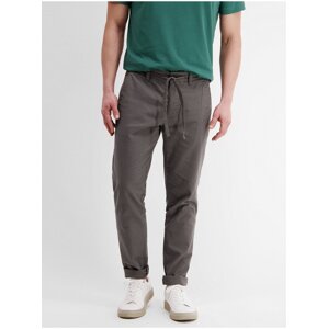 Grey men's chino trousers with linen LERROS - Mens