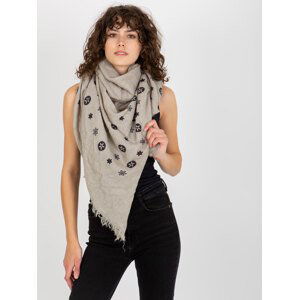 Women's scarf with print - gray