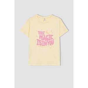 DEFACTO Girl Regular Fit Short Sleeve Text Print T-Shirt