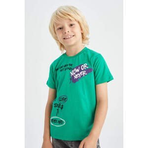 DEFACTO Boy Regular Fit Short Sleeve Slogan Print T-Shirt