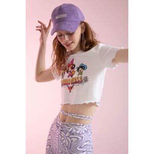 DEFACTO Cool PowerPuff Girls Licensed Slim Fit Crew Neck Short Sleeve Crop T-Shirt