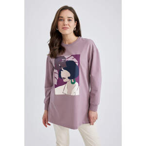 DEFACTO Relax Fit Crew Neck Sweatshirt Tunic