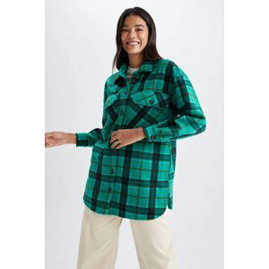 DEFACTO Flanel A Line Plaid Long Sleeve Tunic