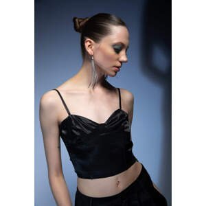 DEFACTO Fitted Heart Collar Satin Strap Sleeveless Blouse