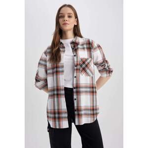 DEFACTO Coool Oversize Fit Checkered Long Sleeve Flannel Shirt