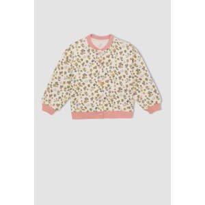 DEFACTO Girl Long Sleeve Floral Print Bomber Jacket