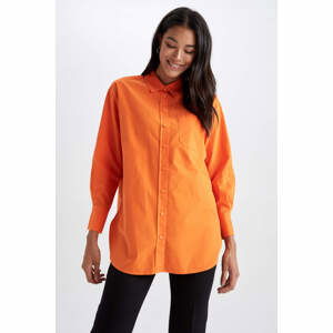 DEFACTO Poplin Relax Fit Shirt Collar Long Sleeve Tunic