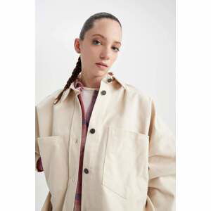 DEFACTO Oversize Fit Double Pocket Gabardine Shirt Jacket