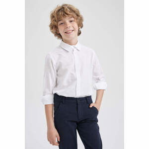 DEFACTO Boy Regular Fit Polo Neck Poplin Long Sleeve Shirt