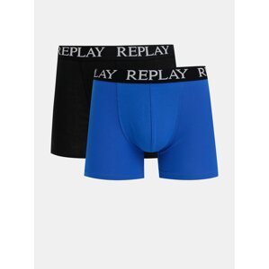 Set of two boxers in black and blue Replay - Men