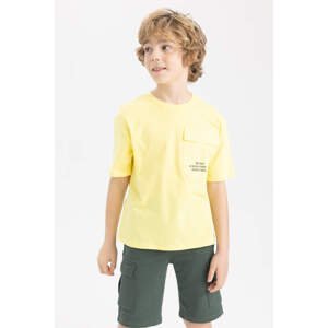 DEFACTO Boys Oversize Fit Crew Neck Pocket Printed Short Sleeve T-Shirt