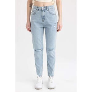 DEFACTO Mom Fit Ripped Detailed Jean Trousers