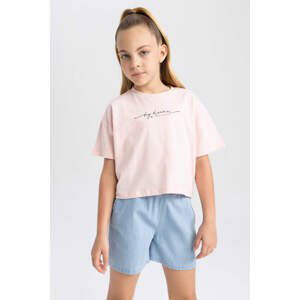 DEFACTO Girl Crop Short Sleeve T-Shirt