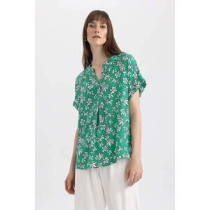 DEFACTO Crew Neck Regular Fit Short Sleeve Blouse