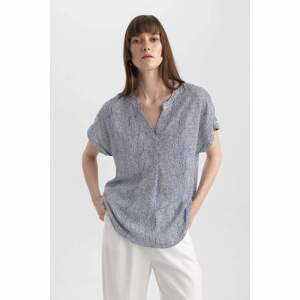 DEFACTO Crew Neck Regular Fit Short Sleeve Blouse