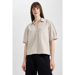 DEFACTO Boxy Fit Shirt Collar Short Sleeve Shirt