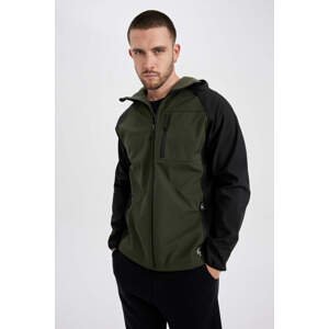 Defacto Fit Slim Fit Hooded Faux Shearling Jacket Coat