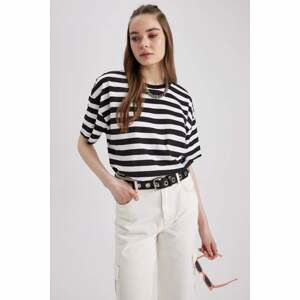 DEFACTO Coool Loose Fit Striped Short Sleeve T-Shirt