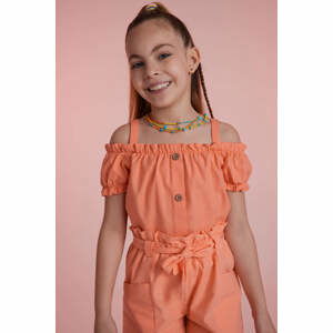 DEFACTO Girl Sustainable Sustainable Short Sleeve Blouse with Straps