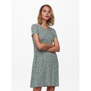 Gray-green floral dress with straps on the back ONLY Bera - Women