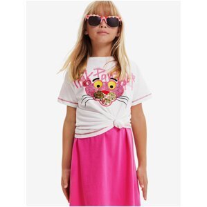 White Girls T-Shirt Desigual Pink Panther - Girls