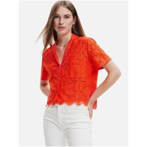 Orange Desigual Preston Lace Shirt - Women