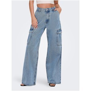 Light blue women's wide jeans with pockets ONLY Hope - Women