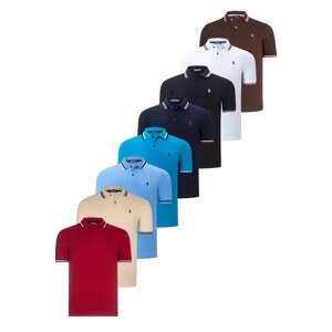 SET OF OCTAL T8594 DEWBERRY MENS T-SHIRT-BLACK-WHITE-NAVY BLUE-BLUE-COFFEE-LIGHT BLUE-BEIGE-BURGUNDY