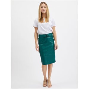 Orsay Green Women's Pencil Leatherette Skirt - Women