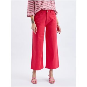 Orsay Dark Pink Women Shortened Flared Fit Jeans - Women