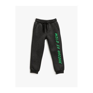 Koton Jogger Sweatpants Printed Pocket Tied Waist