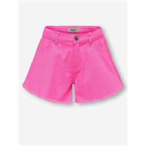 Dark pink girly denim shorts ONLY Chiara - Girls