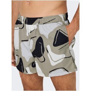 grey mens patterned swimwear ONLY & SONS Todd - Men