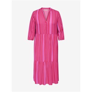 Pink Ladies Striped Shirt Maxi-Dress ONLY CARMAKOMA Marrakes - Ladies