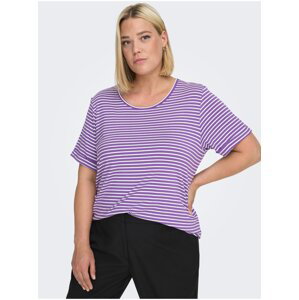 Purple Women's Striped T-Shirt ONLY CARMAKOMA Nanna - Women