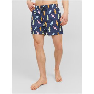 Dark Blue Mens Patterned Swimwear Jack & Jones Fiji - Men