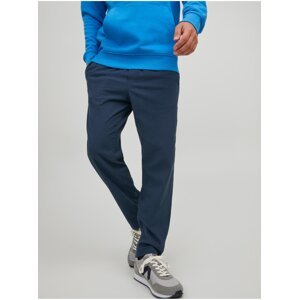 Dark blue men's trousers with linen Jack & Jones Stace - Men