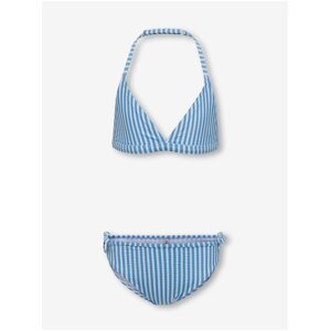 Blue Girly Two Piece Striped Swimwear ONLY Kitty - Girls