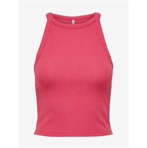 Dark pink Womens Ribbed Basic Top ONLY Emma - Women