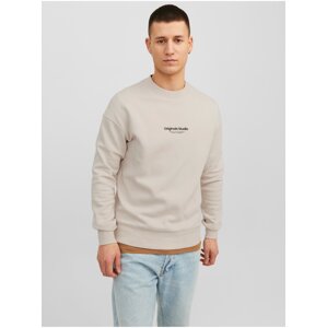 Beige Mens Sweatshirt Jack & Jones Vester - Men