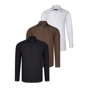 TRIPLE SET G726 DEWBERRY SHIRT-BLACK-WHITE-COFFEE