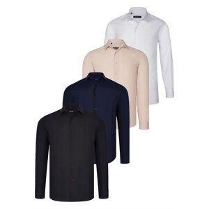 QUAD SET G726 DEWBERRY SHIRT-BLACK-WHITE-NAVY BLUE-BEIGE